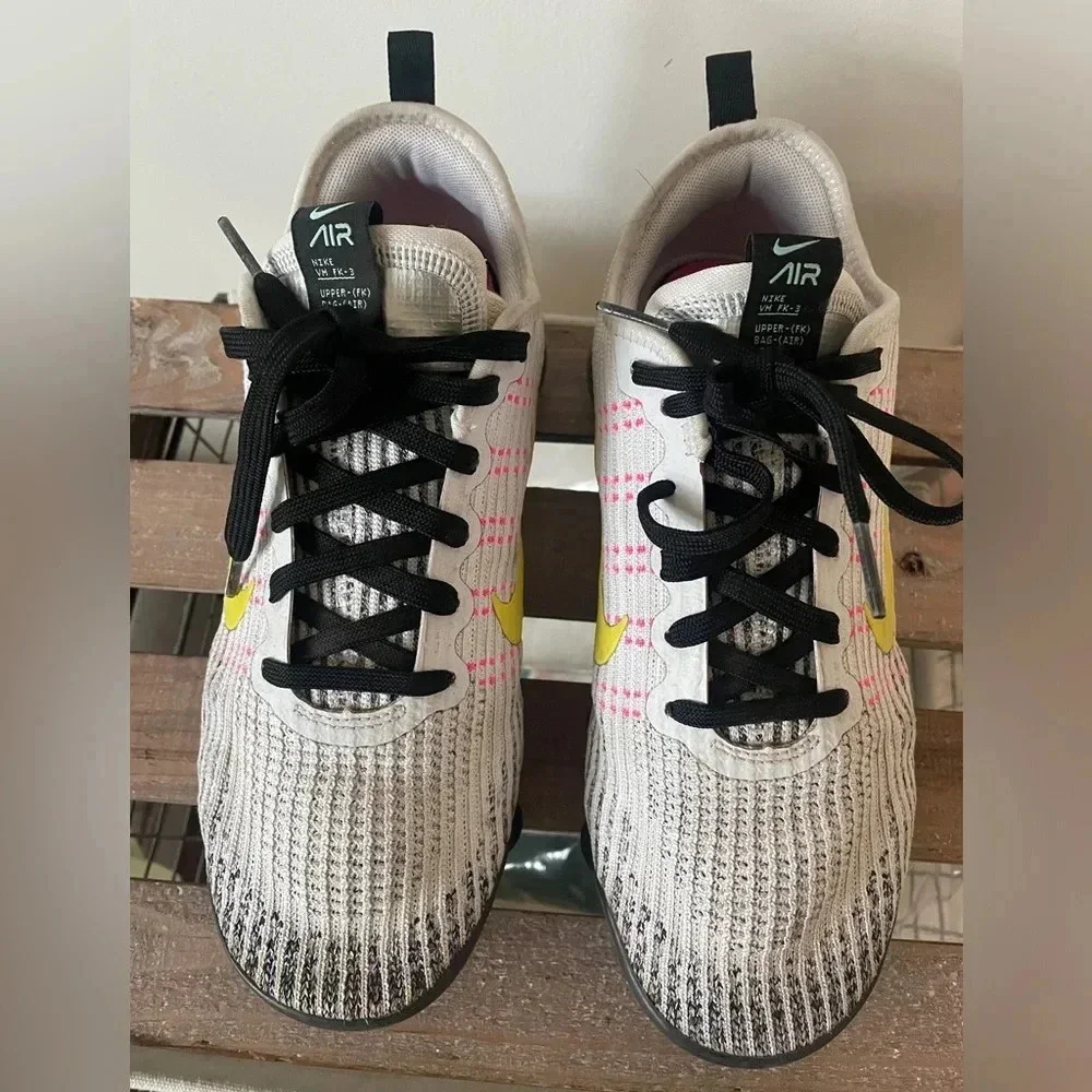 Nike Air VaporMax FK 3 GS White Dynamic Yellow - BQ5238 102 - Size: 6Y /…